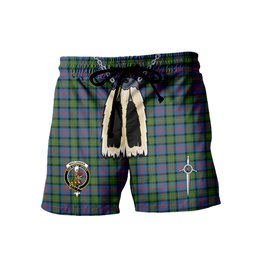 ScotsTee Shop Scottish MacLennan Ancient Clan Crest Men's Highland Kilt Sporran Tartan Shorts