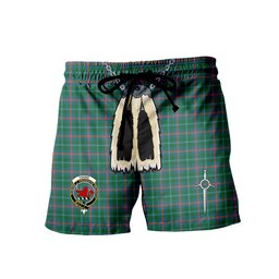 ScotsTee Shop Scottish Young Ancient Clan Clan Crest Men's Highland Kilt Sporran Tartan Shorts