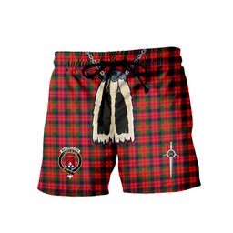 ScotsTee Shop Scottish MacNachten Modern Clan Crest Men's Highland Kilt Sporran Tartan Shorts