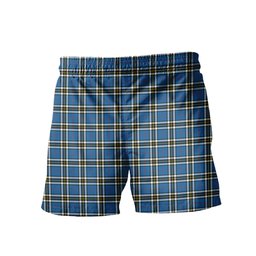 ScotsTee Shop Scottish Thomson Blue Clan Crest Men's Highland Kilt Sporran Tartan Shorts