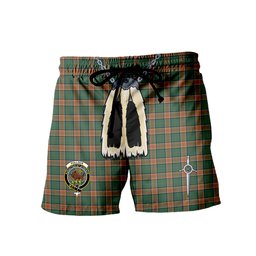 ScotsTee Shop Scottish Pollock Clan Crest Men's Highland Kilt Sporran Tartan Shorts