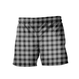 ScotsTee Shop Scottish MacLeod Black and White Clan Crest Men's Highland Kilt Sporran Tartan Shorts