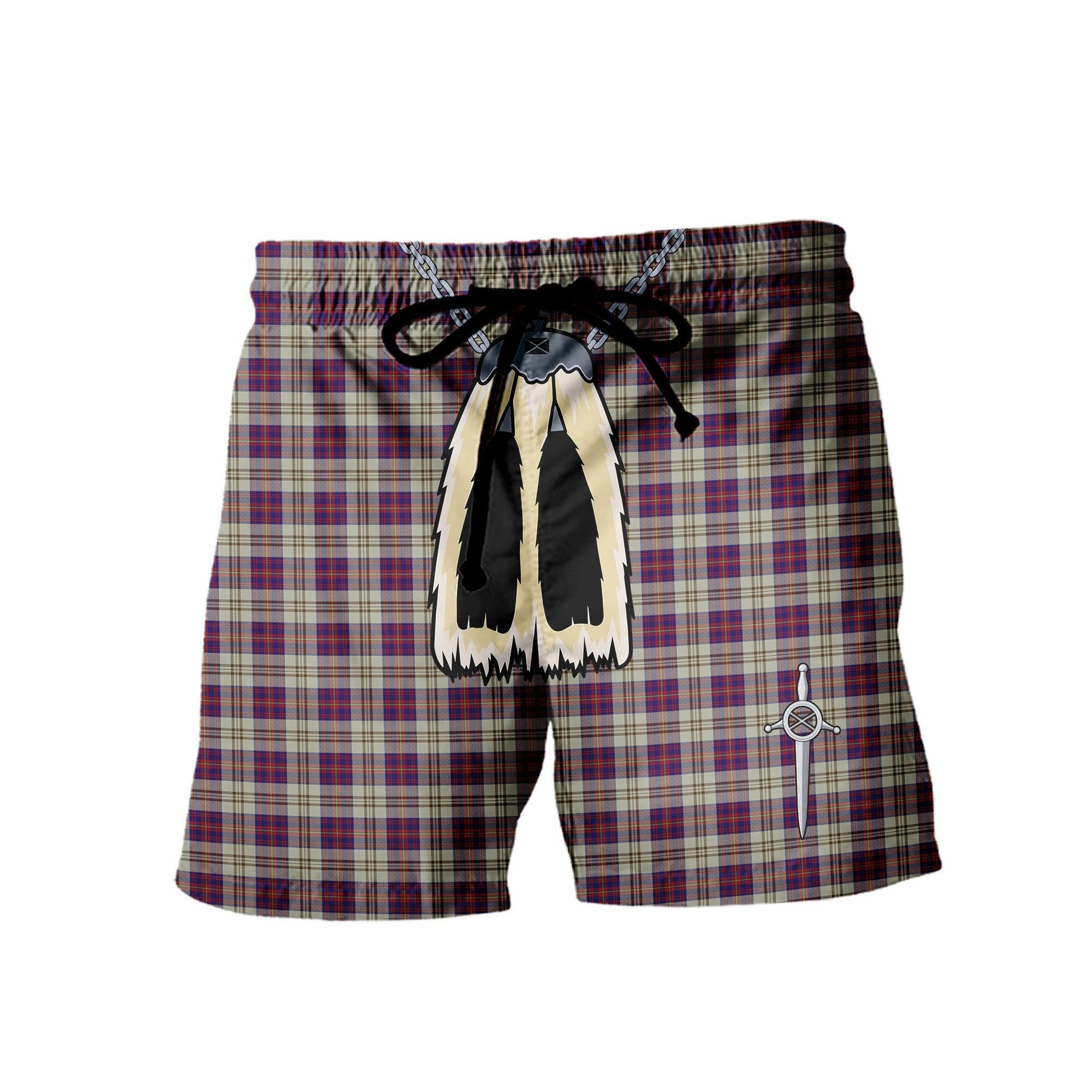 ScotsTee Shop Scottish Walker Dress Men's Highland Kilt Sporran Tartan Shorts