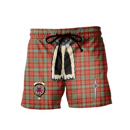 ScotsTee Shop Scottish Ogilvie (Ogilvy) Ancient Clan Crest Men's Highland Kilt Sporran Tartan Shorts