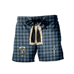 ScotsTee Shop Scottish Clark (Clergy) Ancient Clan Clan Crest Men's Highland Kilt Sporran Tartan Shorts