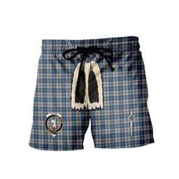 ScotsTee Shop Scottish Napier Modern Clan Crest Men's Highland Kilt Sporran Tartan Shorts