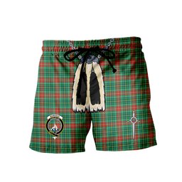 ScotsTee Shop Scottish Muirhead Modern Clan Crest Men's Highland Kilt Sporran Tartan Shorts