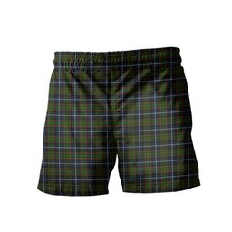 ScotsTee Shop Scottish MacRae Hunting Men's Highland Kilt Sporran Tartan Shorts