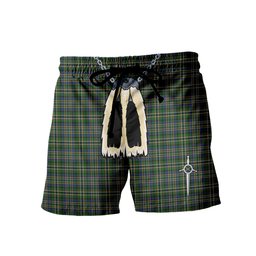 ScotsTee Shop Scottish Scott Green Men's Highland Kilt Sporran Tartan Shorts