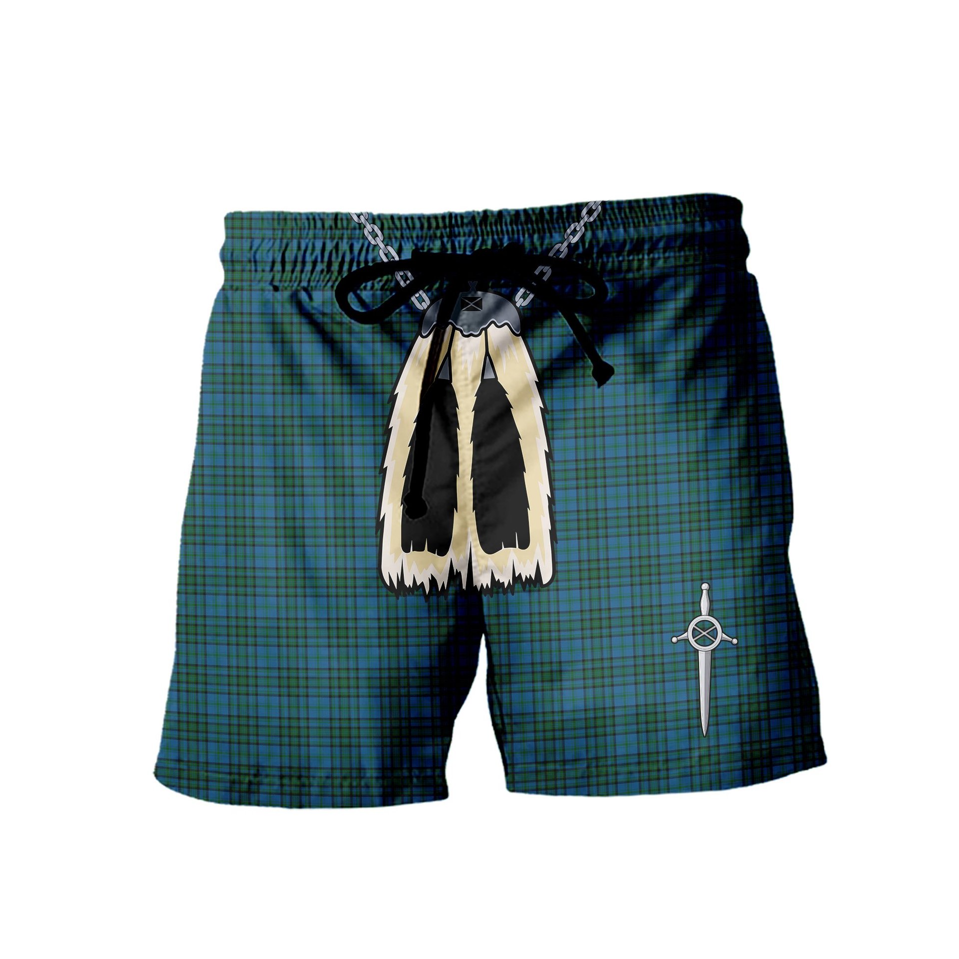 ScotsTee Shop Scottish Matheson Hunting Men's Highland Kilt Sporran Tartan Shorts