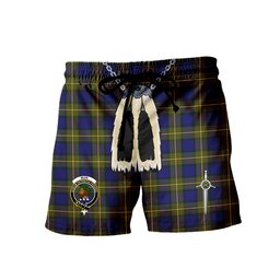 ScotsTee Shop Scottish Muir Clan Crest Men's Highland Kilt Sporran Tartan Shorts