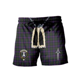 ScotsTee Shop Scottish MacCallum of Berwick Clan Crest Men's Highland Kilt Sporran Tartan Shorts