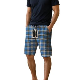 ScotsTee Shop Scottish Thomson Blue Men's Highland Kilt Sporran Tartan Shorts