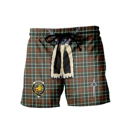 ScotsTee Shop Scottish Thompson Hunting Modern Clan Crest Men's Highland Kilt Sporran Tartan Shorts