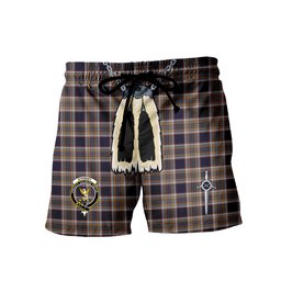 ScotsTee Shop Scottish Stewart Navy Clan Crest Men's Highland Kilt Sporran Tartan Shorts
