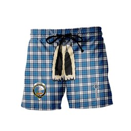 ScotsTee Shop Scottish Hutton SC Clan Crest Men's Highland Kilt Sporran Tartan Shorts