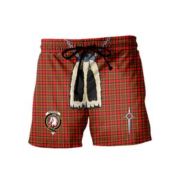 ScotsTee Shop Scottish Hepburn SC Clan Crest Men's Highland Kilt Sporran Tartan Shorts