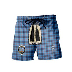 ScotsTee Shop Scottish Elliot Ancient Clan Crest Men's Highland Kilt Sporran Tartan Shorts