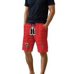 ScotsTee Shop Scottish Burnett Modern Clan Crest Men's Highland Kilt Sporran Tartan Shorts