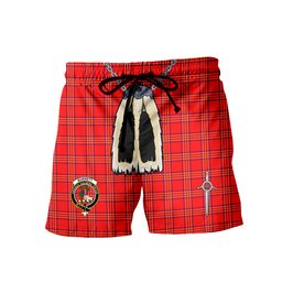 ScotsTee Shop Scottish Burnett Modern Clan Crest Men's Highland Kilt Sporran Tartan Shorts