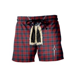 ScotsTee Shop Scottish MacTavish Men's Highland Kilt Sporran Tartan Shorts
