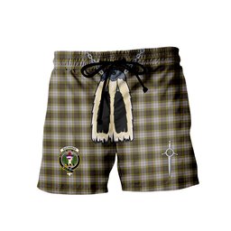 ScotsTee Shop Scottish Buchanan Dress Clan Crest Men's Highland Kilt Sporran Tartan Shorts