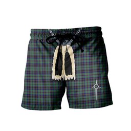 ScotsTee Shop Scottish Stevenson Men's Highland Kilt Sporran Tartan Shorts