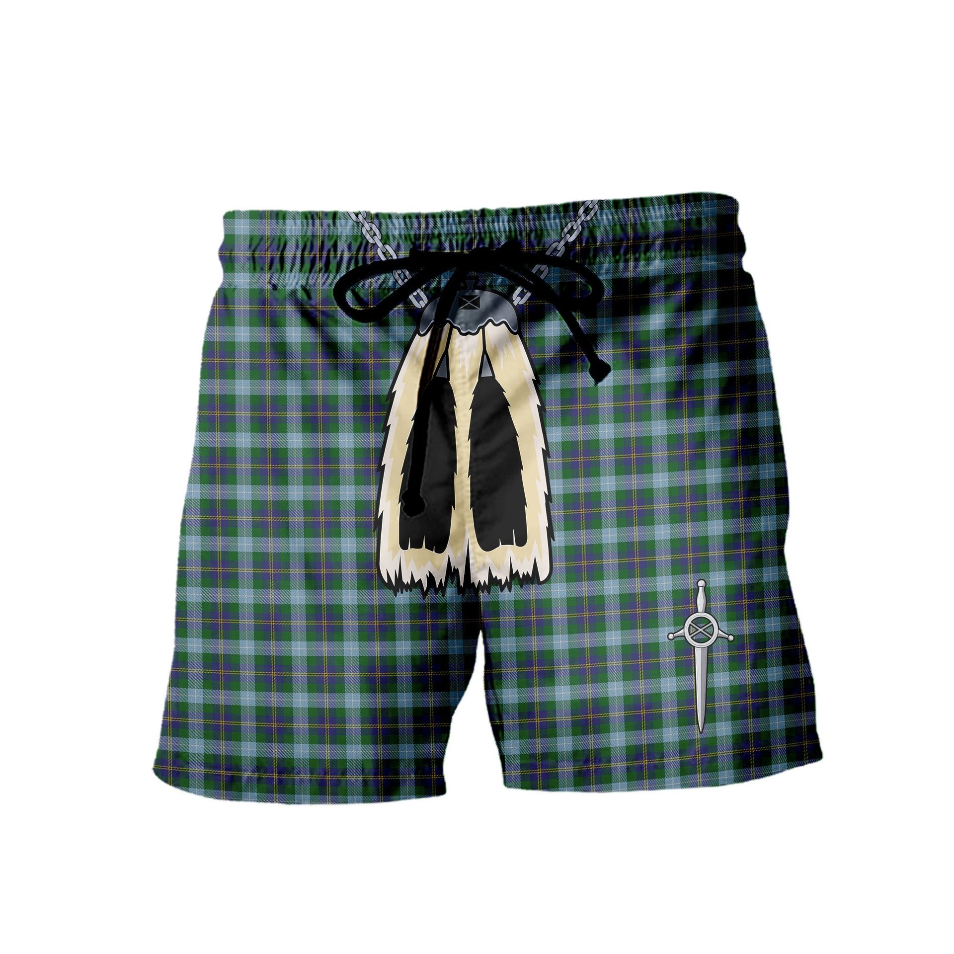 ScotsTee Shop Scottish Porteous Men's Highland Kilt Sporran Tartan Shorts