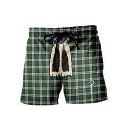 ScotsTee Shop Scottish McCandlish Arisaid Green Men's Highland Kilt Sporran Tartan Shorts