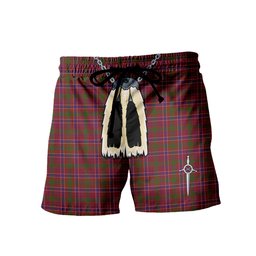 ScotsTee Shop Scottish MacRae Red Men's Highland Kilt Sporran Tartan Shorts