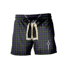 ScotsTee Shop Scottish Malcolm 1840 Men's Highland Kilt Sporran Tartan Shorts