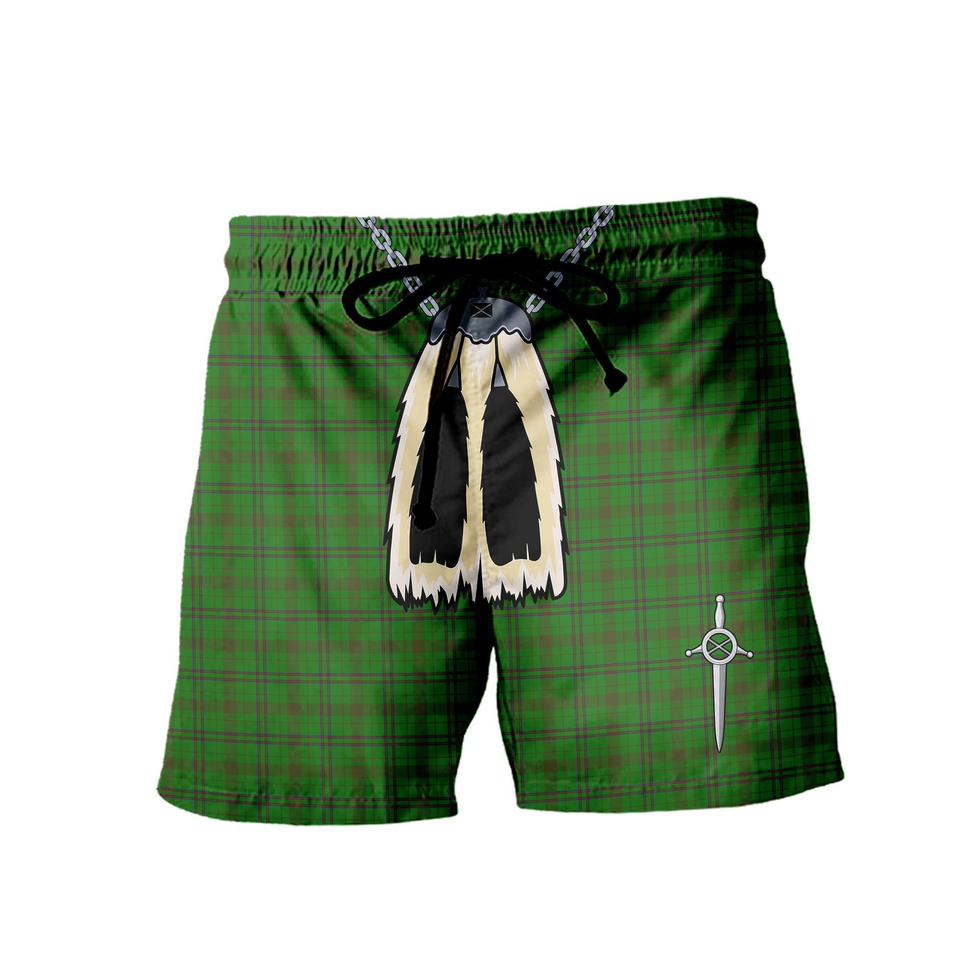 ScotsTee Shop Scottish O'Brien Scotch Corner Men's Highland Kilt Sporran Tartan Shorts
