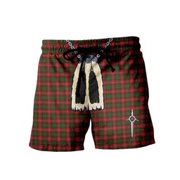 ScotsTee Shop Scottish Nesbitt Men's Highland Kilt Sporran Tartan Shorts