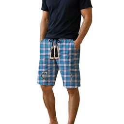 ScotsTee Shop Scottish Roberton Clan Crest Men's Highland Kilt Sporran Tartan Shorts