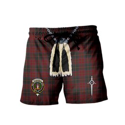ScotsTee Shop Scottish MacDonald of Glencoe Clan Crest Men's Highland Kilt Sporran Tartan Shorts