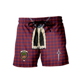 ScotsTee Shop Scottish Hamilton Clan Crest Men's Highland Kilt Sporran Tartan Shorts