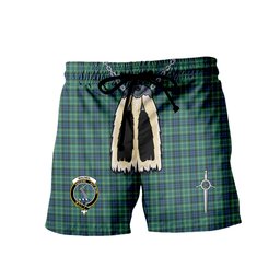 ScotsTee Shop Scottish MacNeill of Colonsay Ancient Clan Crest Men's Highland Kilt Sporran Tartan Shorts