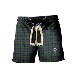 ScotsTee Shop Scottish Rankine Men's Highland Kilt Sporran Tartan Shorts