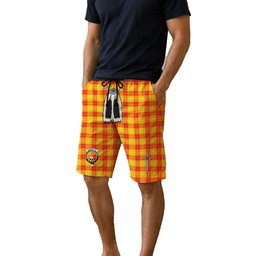 ScotsTee Shop Scottish MacMillan Clan Crest Men's Highland Kilt Sporran Tartan Shorts