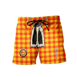 ScotsTee Shop Scottish MacMillan Clan Crest Men's Highland Kilt Sporran Tartan Shorts