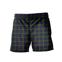 ScotsTee Shop Scottish Nicolson Green Hunting Men's Highland Kilt Sporran Tartan Shorts