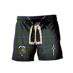 ScotsTee Shop Scottish Skene Clan Crest Men's Highland Kilt Sporran Tartan Shorts