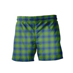 ScotsTee Shop Scottish Johnston Ancient Clan Crest Men's Highland Kilt Sporran Tartan Shorts