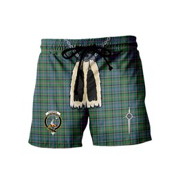 ScotsTee Shop Scottish Cooper Ancient Clan Crest Men's Highland Kilt Sporran Tartan Shorts