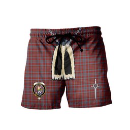 ScotsTee Shop Scottish Murray of Polmaise Clan Crest Men's Highland Kilt Sporran Tartan Shorts
