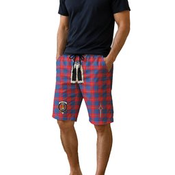 ScotsTee Shop Scottish Galloway Red Clan Crest Men's Highland Kilt Sporran Tartan Shorts