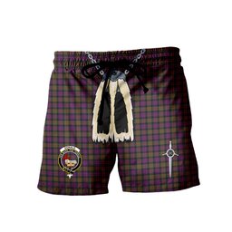 ScotsTee Shop Scottish Donald Modern Clan Crest Men's Highland Kilt Sporran Tartan Shorts