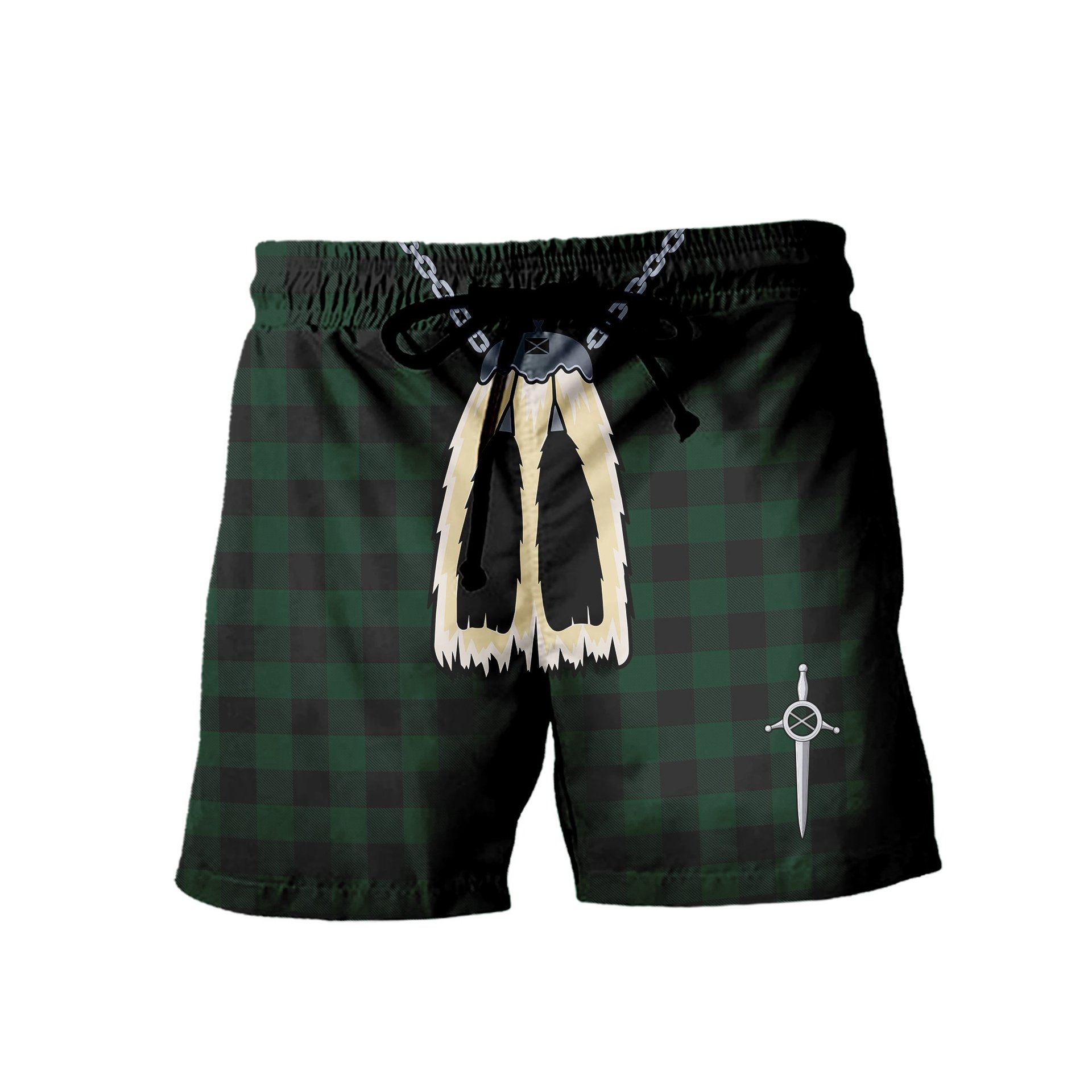 ScotsTee Shop Scottish Rob Roy Hunting Men's Highland Kilt Sporran Tartan Shorts