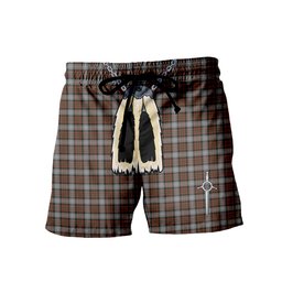 ScotsTee Shop Scottish MacRae Hunting Weathered Men's Highland Kilt Sporran Tartan Shorts
