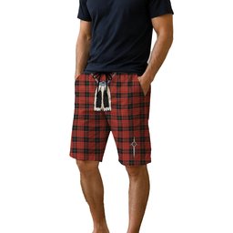 ScotsTee Shop Scottish MacQueen Ancient Men's Highland Kilt Sporran Tartan Shorts